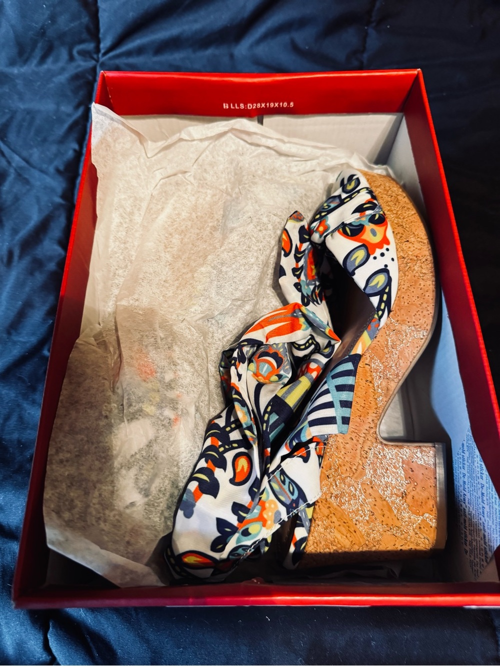 Impo Memory Foam Scarf Tie Wedge Sandals Size 6.5 Boho Floral Platform Heels - Picture 8 of 8